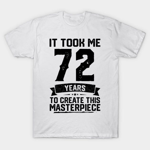 It Took Me 72 Years To Create This Masterpiece 72nd Birthday T-Shirt by ClarkAguilarStore